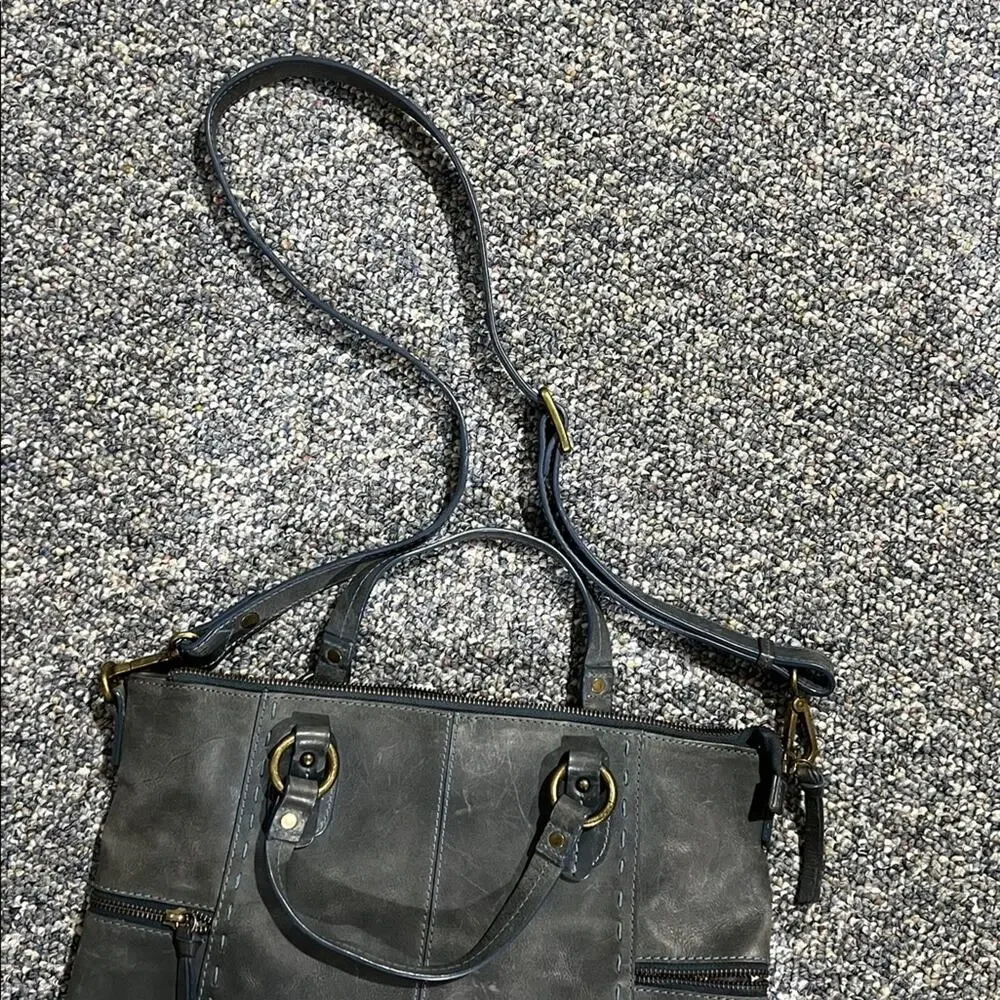 NINO BOSSI  blue satchel leather handbag